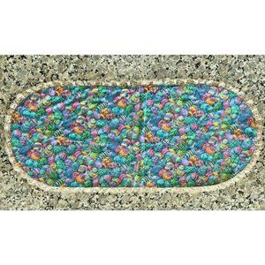 Vintage EASTER and CHRISTMAS Reversible TABLE RUNNER Oval with Lace Trim 41"x18"